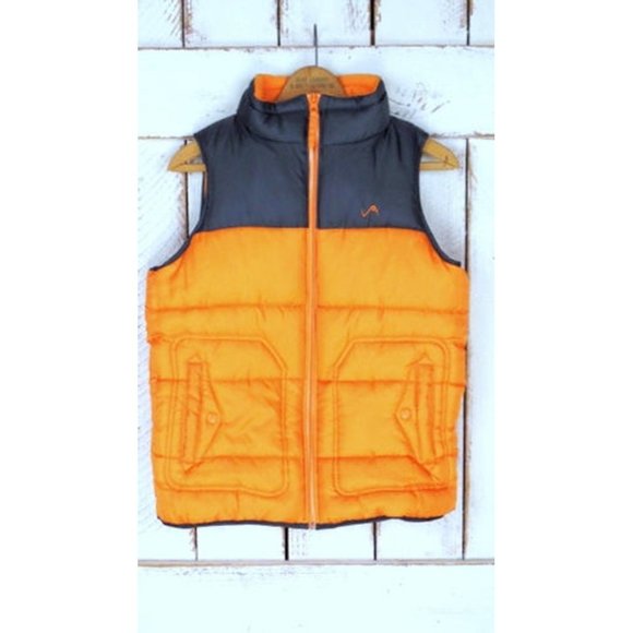 Childrens orange and black Vertical'9 puffer vest - Large - Picture 3 of 5
